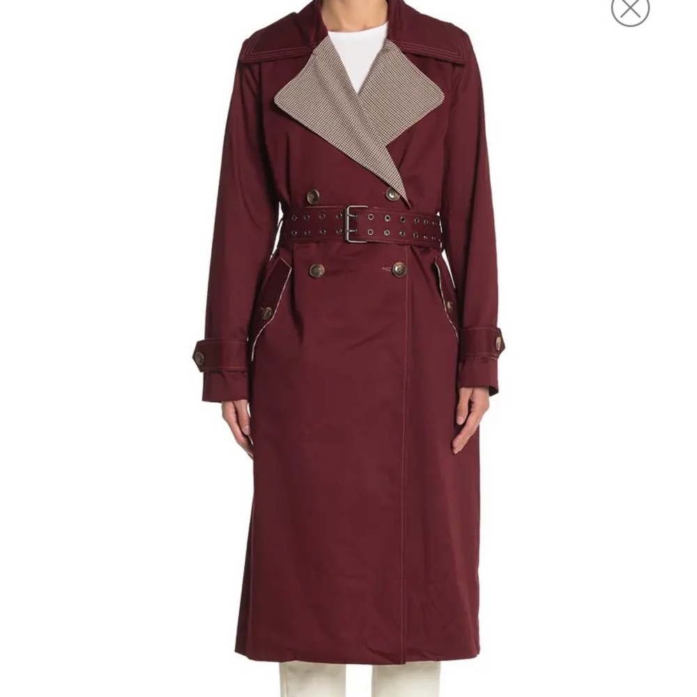 NWOT Badgley Mischka grommet trench coat
